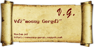 Vámossy Gergő névjegykártya